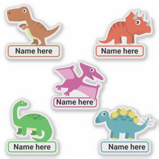 Kinderen Gepersonaliseerde Dinosaur Naam Sticker S (Voorkant)