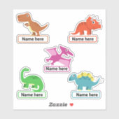 Kinderen Gepersonaliseerde Dinosaur Naam Sticker S (Vel)