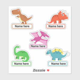 Kinderen Gepersonaliseerde Dinosaur Naam Sticker S
