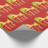 Kinderen Gepersonaliseerde Kinder Giraffe Watercol Cadeaupapier (Hoek)