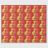 Kinderen Gepersonaliseerde Kinder Giraffe Watercol Cadeaupapier (Vlak)