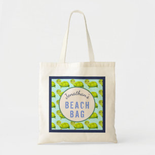 Kinderen Gepersonaliseerde Naam Cute Turtles Stran Tote Bag