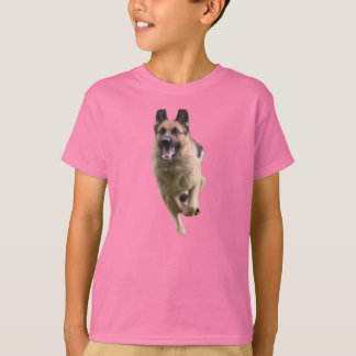 Kinderen German Shepherd Sleeve V-Neck T-Shirt