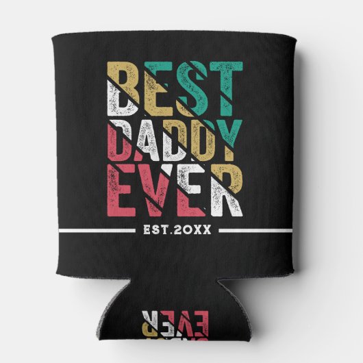 Kinderen geschenk aan vader moderne typografie Koe Blikjeskoeler (Achterkant)