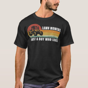 Kinderen gewoon een jongen die van grasmaaiers hou t-shirt