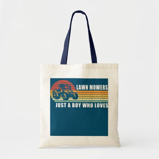 Kinderen gewoon een jongen die van grasmaaiers hou tote bag (Voorkant)