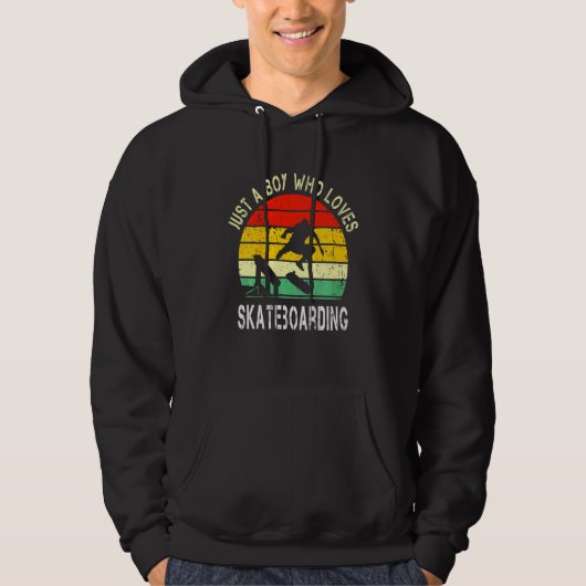 Kinderen gewoon een jongen die van Skateboarden  h Hoodie (Voorkant)