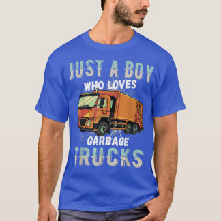 Kinderen gewoon een jongen die van vuilniswagens h t-shirt