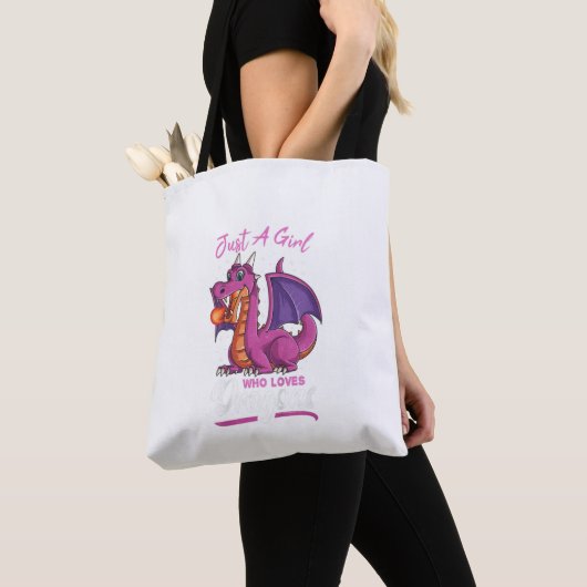 Kinderen gewoon een meisje dat van Dragons houdt F Tote Bag (Dichtbij)