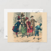 Kinderen Gezin Antiek Victoriaans Kind Briefkaart (Voorkant / Achterkant)