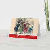 Kinderen Gezin Antiek Victoriaans Kind Feestdagen Kaart (Voorkant)