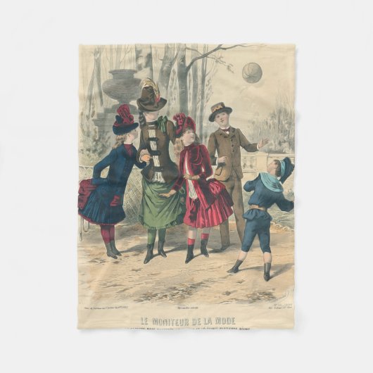 Kinderen Gezin Antiek Victoriaans Kind Fleece Deken (Voorkant)