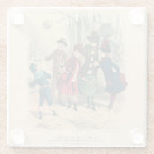 Kinderen Gezin Antiek Victoriaans Kind Glazen Onderzetter (Achterkant)