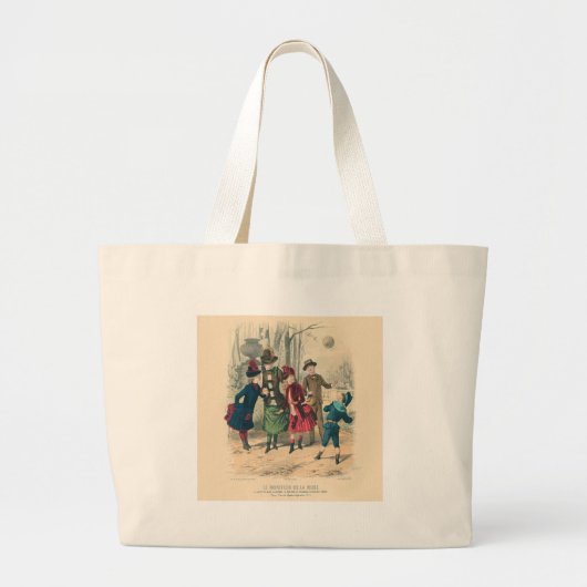 Kinderen Gezin Antiek Victoriaans Kind Grote Tote Bag (Voorkant)