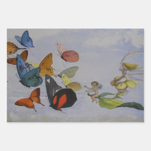 Kinderen Gezin Antiek Victoriaans Kind Inpakpapier Vel (Voorkant 3)