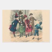 Kinderen Gezin Antiek Victoriaans Kind Inpakpapier Vel (Voorkant)