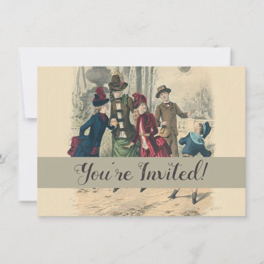 Kinderen Gezin Antiek Victoriaans Kind Kaart (Voorkant)