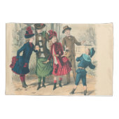 Kinderen Gezin Antiek Victoriaans Kind Kussensloop (Achterkant)