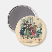 Kinderen Gezin Antiek Victoriaans Kind Magneet (Voorkant / Achterkant)