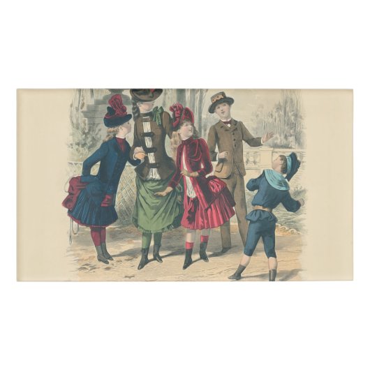 Kinderen Gezin Antiek Victoriaans Kind Naambadge (Voorkant)