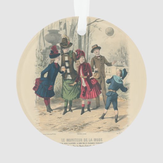 Kinderen Gezin Antiek Victoriaans Kind Ornament (achterkant)