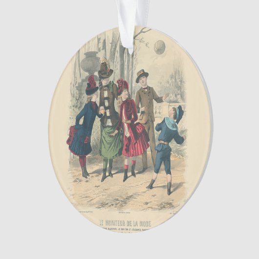 Kinderen Gezin Antiek Victoriaans Kind Ornament (voorkant)