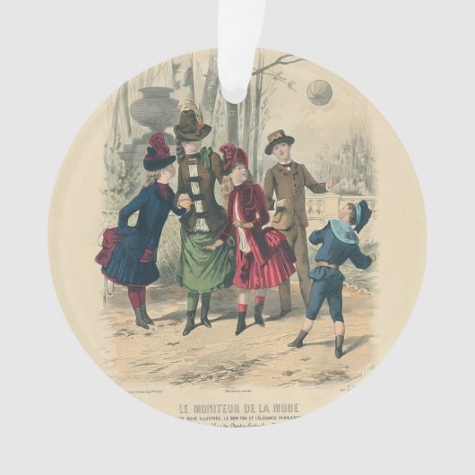 Kinderen Gezin Antiek Victoriaans Kind Ornament (voorkant)