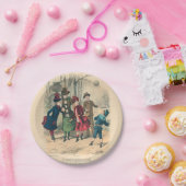 Kinderen Gezin Antiek Victoriaans Kind Papieren Bordje (Feest)