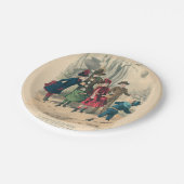 Kinderen Gezin Antiek Victoriaans Kind Papieren Bordje (Gekanteld)