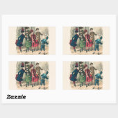 Kinderen Gezin Antiek Victoriaans Kind Rechthoekige Sticker (Vel)