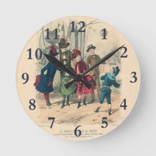 Kinderen Gezin Antiek Victoriaans Kind Ronde Klok