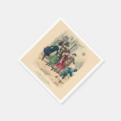 Kinderen Gezin Antiek Victoriaans Kind Servet (Hoek)