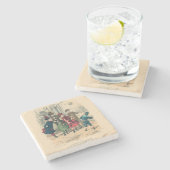 Kinderen Gezin Antiek Victoriaans Kind Stenen Onderzetter (Zijkant)