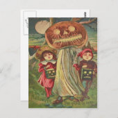 Kinderen Ghost Jack O' Lantaarn Pompoen Briefkaart (Voorkant / Achterkant)