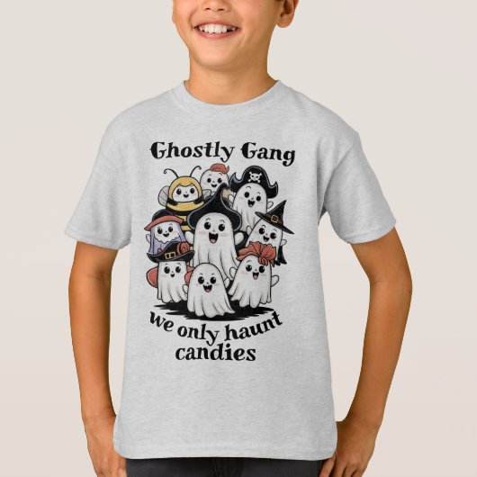 Kinderen Ghostly Gang Shirt Schattigee Trick or tr (Voorkant)