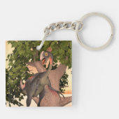 Kinderen Gigantoraptor Dinosaurier Avontuur Kunst Sleutelhanger (Achterkant)