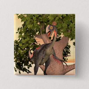 Kinderen Gigantoraptor Dinosaurier Avontuur Kunst Vierkante Button 5,1 Cm