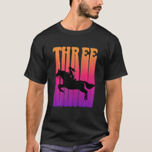 Kinderen Girl Horseback Rider Ik ben 3 jaar oud Ki T-shirt