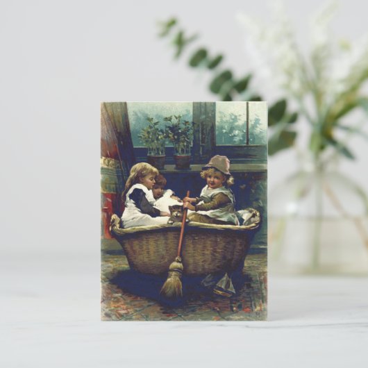  kinderen Goed schip Briefkaart (Staand voorkant)