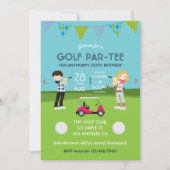 Kinderen Golf Thema Verjaardagsfeest Uitnodiging (Voorkant)