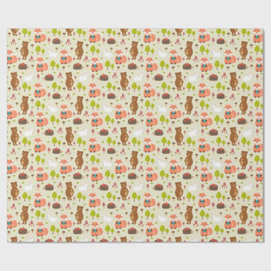 Kinderen Good Morning Forest Animals Fox Beer Bunn Cadeaupapier (Vlak)