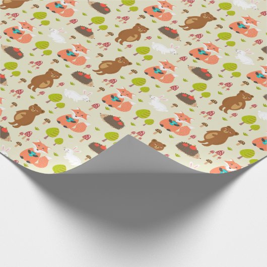 Kinderen Good Morning Forest Animals Fox Beer Bunn Cadeaupapier (Hoek)
