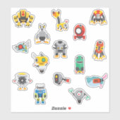 Kinderen Goofy Cartoon Robots Sticker (Vel)