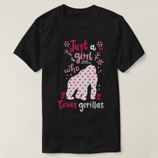 Kinderen Gorilla Just a Girl Gorillas Gift T-shirt (Design voorkant)