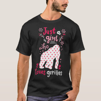 Kinderen Gorilla Just a Girl Gorillas Gift T-shirt