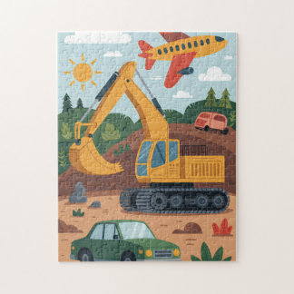 Kinderen Graaftrucks Vliegtuig Kunstpuzzel  Legpuzzel