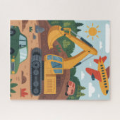 Kinderen Graaftrucks Vliegtuig Kunstpuzzel  Legpuzzel (Horizontaal)