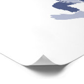 Kinderen grafische blauwe aap poster (Hoek)