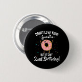 Kinderen Grappig 2de Verjaardagsfeest Donut Thema Ronde Button 5,7 Cm (Voorkant /achterkant)