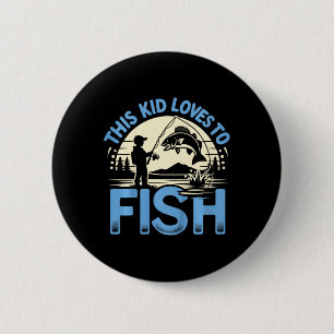 Kinderen Grappig Dit Kind Houdt Van Vissen Vissen  Ronde Button 5,7 Cm